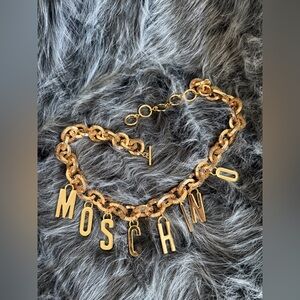H&M x MOSCHINO GOLD PLATED LOGO CHARMS BELT